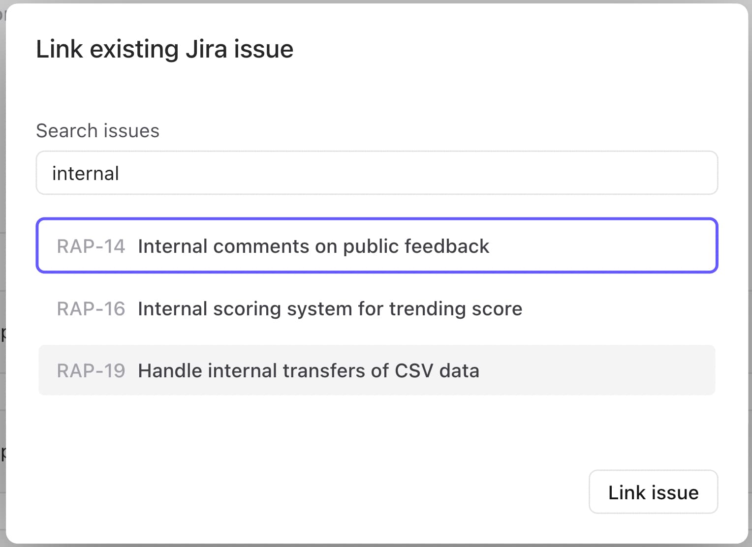 Jira + Rapidr feedback integration image #1