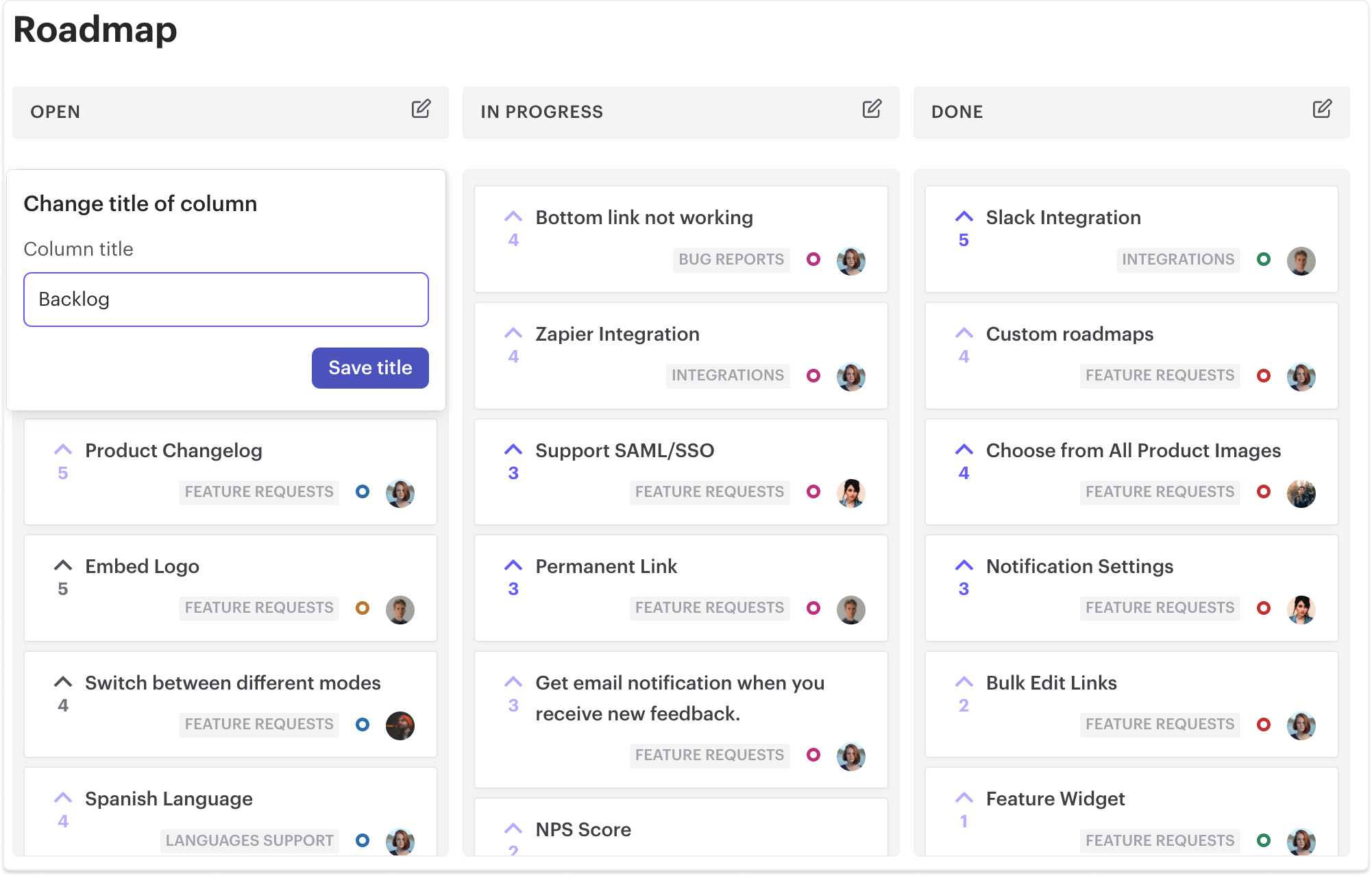 Communicate Upcoming Features with Public Roadmap