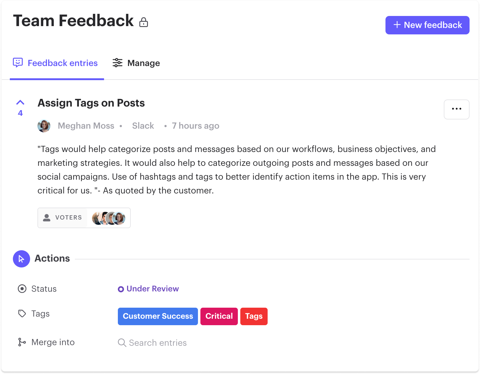 Internal Feedback powered by Rapidr