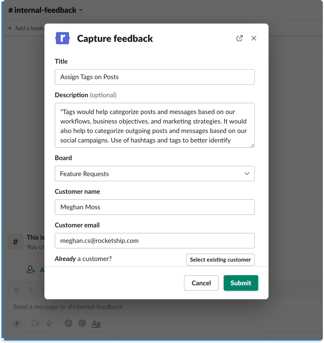 Consolidate feedback from Slack, Intercom and other channels